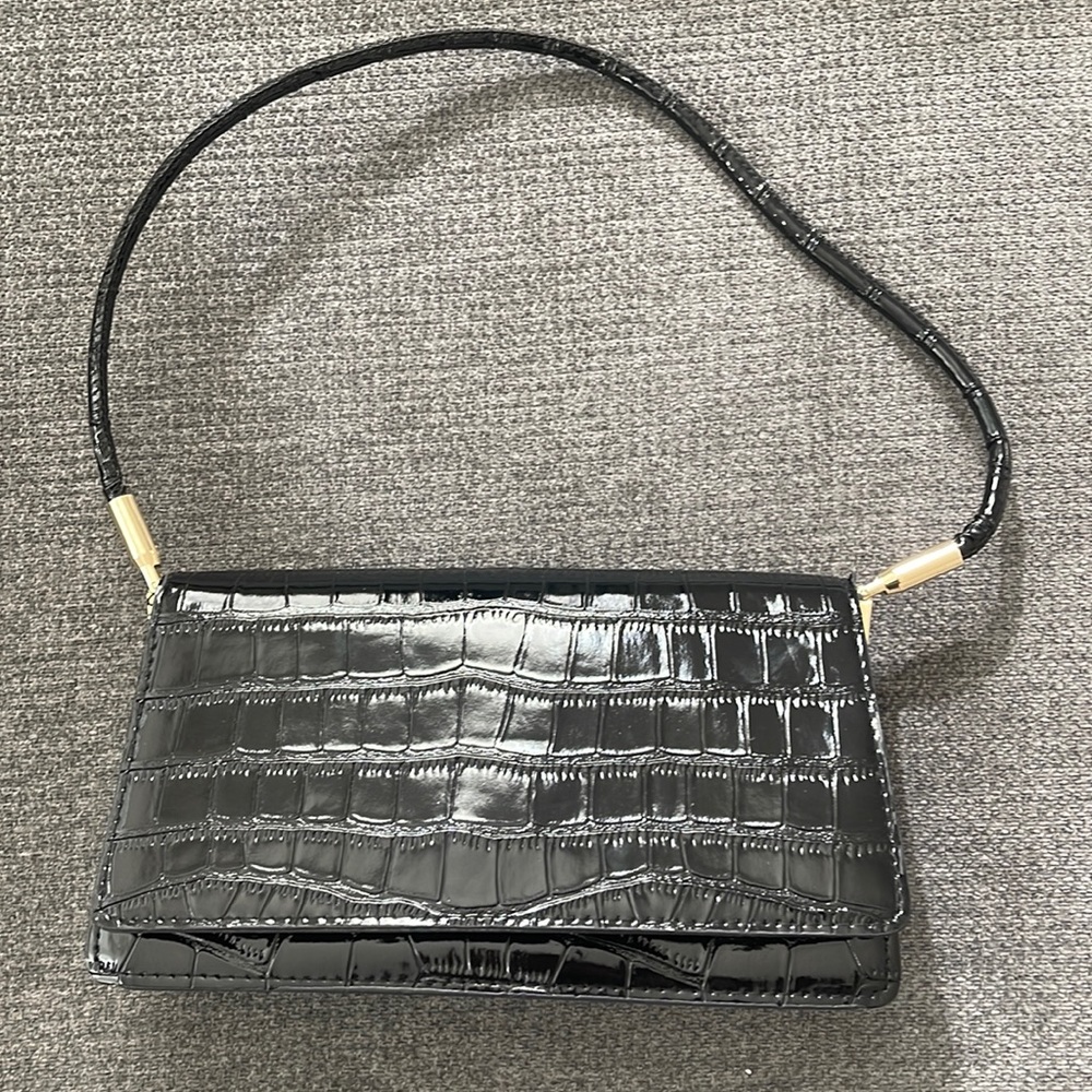 Black croc bag shiny